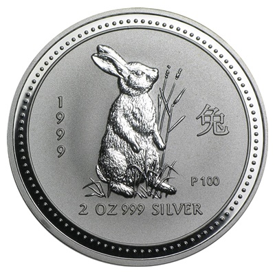 1999 Silver 2oz Lunar RABBIT